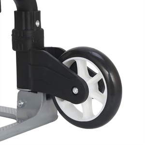 Chariot pliable en alliage d'aluminium argenté avec 2 roues et plateforme pour les courses - Product Image 4
