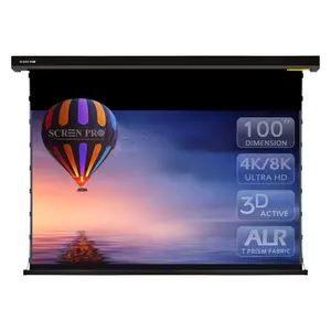 SCREEN PRO 16:9 Format Electric Motorized ALR Tensioned Projection Screen for Normal Throw Projector