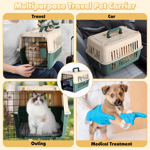 Cage de transport pour animaux de compagnie, chien, chat, en plastique, grande taille, approuvée par les compagnies aériennes, avec roulettes, livraison rapide, en vente - Product Image 5