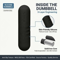 Haltères personnalisés en silicone côtelé avec poids, barres solides à tête ronde pour femmes, Pilates, modelage corporel, studio