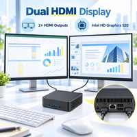 OEM ODM Intel Core I5 6200U 8 16GB 256 512GB Dual HD-MI RJ45 Win 11/10 Mini PC Gaming Komputer Desktop Faktor Bentuk Kecil