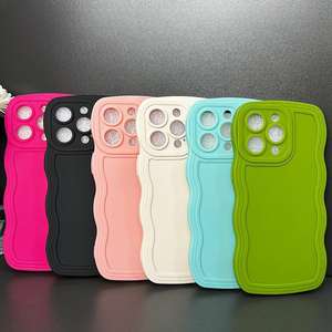 Coque de téléphone à motif de grande vague pour iPhone 15, coque souple antichoc de couleur unie pour iPhone 14 Pro/ 12/16 - Product Image 1
