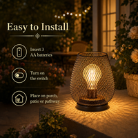 Lanterne de camping LED portable, alimentée par batterie, flexible, écologique, style vintage rétro, lumière d'ambiance simple pour l'extérieur, tente, patio, jardin