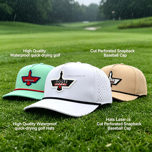 Gorras de Béisbol Personalizadas al por Mayor, de PVC y Goma, con Perforaciones Láser, Ajustables con Cierre a Presión, para Playa, Natación y Deportes - Product Image 1