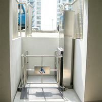 Plateforme élévatrice hydraulique verticale pour fauteuil roulant en acier inoxydable, étanche, 350 kg, 2 m, 3 m, 4 m, pour installation extérieure en villa
