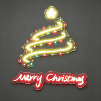 Enseigne néon LED personnalisée Joyeux Noël, multicolores, télécommandée, pour publicité et décoration de café, boutique, bar, mur