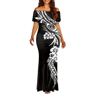 2025 hawaïen Tribal motif sirène <span class=keywords><strong>robe</strong></span> dame taille élastique plage <span class=keywords><strong>robe</strong></span> de soirée maillot de bain couvrir en gros - Product Image 1