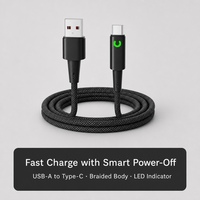Câble USB A vers Type-C tressé, cordon de charge rapide, câble de données USB C, chargeur pour téléphone, tablette, batterie externe, ordinateur portable