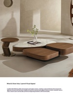 Table basse de salon moderne et minimaliste en marbre naturel, modèle 2026, design carré, unique et haut de gamme