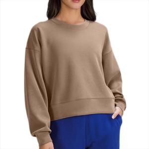Polyester/coton élégant conception personnalisée hiver pull OEM sweats pour femmes à manches longues écologique 300g O cou Bangladesh - Product Image 6