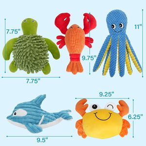Nuevo juguete de peluche para mascotas, concha de piel de pulpo, inteligencia para perros, resistencia a mordeduras y juguete para hacer sonido, pulpo, tiburón, Tortuga, cangrejo, langosta - Product Image 4