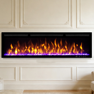 Caminetto Elettrico Lineare con Fiamma Multicolore e Telecomando per Arredamento Domestico - Product Image 1