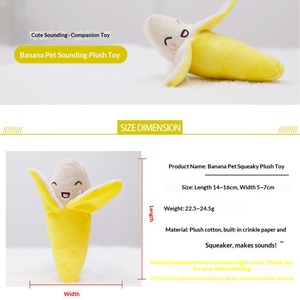 Yellow Banana Shaped Plush <strong>Squeaky</strong> BB Device Dog &amp; Cat <strong>Toy</strong>-Wholesale - Product Image 3