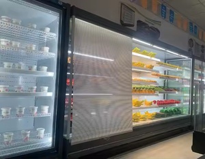 Siêu thị Showcase tủ lạnh đa tầng mở máy làm lạnh thẳng đứng không khí Rèm tủ lạnh hiển thị tủ đông - Product Image 5