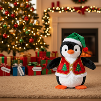 Lustiges Besticktes Weihnachts-Pinguin-Plüschtier 31cm-50cm Polyester PP-Baumwollfüllung Unisex Alle Altersgruppen Neuartiges Feiertagsgeschenk für