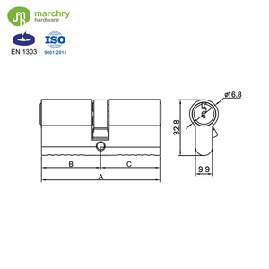 An ninh khóa cửa dự án Brass 70 mét bền Brass Euro hồ sơ xi lanh đôi - Product Image 2