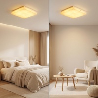 Plafonnier LED encastré en marbre rectangulaire translucide naturel, design ultra-fin en fer, 50 cm, style espagnol, chambre, couloir