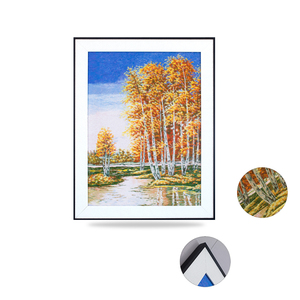 Peinture à l'aiguille de fleurs de forêt de <span class=keywords><strong>bouleau</strong></span> exquise, style moderne, matériau en lin, écologique, imperméable, design personnalisé, art mural - Product Image 3
