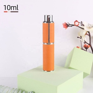 10ml Luxury Leather Material Empty Round Glass Black White Pink Red Travel Size Spray <b>Perfume</b> <b>Bottles</b> - Product Image 4