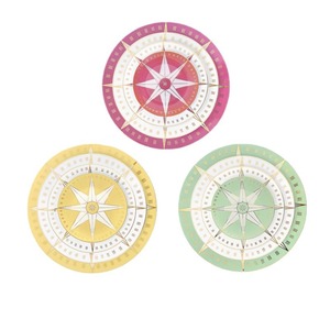 Juego de 4 Platos de Porcelana China con Diseño de Estrella de la Suerte, Chapados en Oro, Ecológicos, Estilo Moderno, para Regalos - Product Image 1