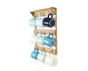 Peryiter Kaffeetassen-Wandregal Mit 9 Haken – Metall-Organizer Für Küche, Bar & Büro