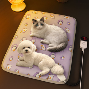 Pet Electric Blanket Rectangle Cartoon Dog Cat Heating Pad Keep Warm Four Seasons Pet Mat - Product Image 1