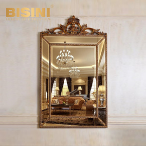 <span class=keywords><strong>Espejo</strong></span> de Pared de Resina Dorada Hecho a Mano, Diseño <span class=keywords><strong>Barroco</strong></span> Europeo Vintage para Decoración de Sala de Estar y Dormitorio de Lujo - Product Image 2