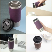 2026 Emerit Custom Tasse à café isotherme sous vide à double paroi en acier inoxydable 450 ml pour le camping et les voyages en extérieur Flaks