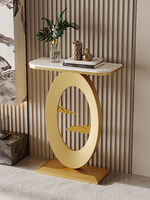 Console de style italien minimaliste moderne multifonctionnelle en dalle de pierre, étagère d'entrée, table de canapé, pour couloir et hall, haut de gamme pour salon