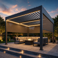 Pergola Bioclimatique Motorisée en Aluminium Écologique avec Lames Orientables, Revêtement Poudré, pour Jardin et Terrasse Extérieure – Direct Usine