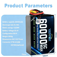 Batterie de drone FPV 6S 10000mAh 16000mAh 22000mAh 60000mAh 10Ah 16Ah 22Ah 60Ah, packs de batteries Lipo semi-solides pour UAV