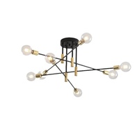Lustre de style américain transfrontalier, luxe léger, lampe de plafond moderne pour salon, suspension LED personnalisée en fer forgé