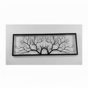 Arte Mural Metálico Grande de Alta Calidad, Decoración de Árbol, Bosque Moderno, Marco Negro, Decoración Interior para Colgar, Regalo de Pascua o Inauguración de Casa, India - Product Image 1