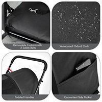 Poussette de voyage pliable pour chiens avec 4 roues verrouillables et ceinture de sécurité pour petits animaux de compagnie
