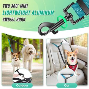 Correa Retráctil para Perros 2 en 1, Correa Doble para Dos Perros, Correa de Paseo Antitirones con Cinturón de Seguridad para Coche para Perros Grandes - Product Image 3