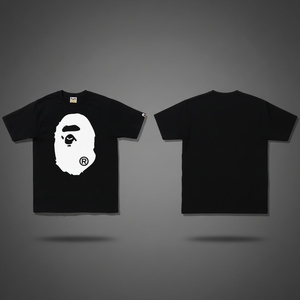 เสื้อยืด Bathing Ape ผู้ชาย สีดำขาว พิมพ์ลายโลโก้ เสื้อยืดแฟชั่นดีไซเนอร์ สตรีทแวร์ 2026 - Product Image 1