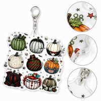 Porte-clés en acrylique personnalisé en gros, porte-clés citrouille d'Halloween, breloque personnage de film d'horreur, cadeau effrayant, cadeau personnalisé en gros pour