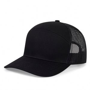 Blank Snapback Sports Trucker Baseball <b>Cap</b> 7 Panel Golf Custom Logo <b>Flat</b> Brim Mesh Unisex Fashion <b>Summer</b> Hat - Product Image 1