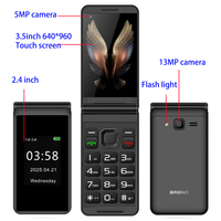 Mejor personalizado Android 13 Flip 4G Smartphone Nuevo desbloqueado EE. UU. Teclado Móvil con 64GB ROM LTE Celular Pantalla táctil Whatsapp Teléfonos