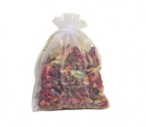 Sachets en organza à cordon de serrage bon marché pour la vente en gros de pétales de rose séchés, remplissage recyclable, impression sérigraphique, surface, cadeaux, industries - Product Image 1