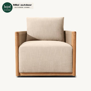 Ensemble de canapés d'extérieur imperméables en bois de teck Meubles de jardin en rotin PE pour hôtels villas patio Design d'extérieur pour cour extérieure - Product Image 3