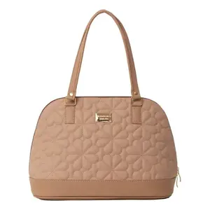 Sac à main dôme matelassé Fana Aubrey pour femme M3758, couleur maquillage, double poignée supérieure, style élégant, en cuir synthétique microfibre - Product Image 3