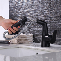 BFH3394EE Robinet de salle de bain Conception de tuyau exposé Finition noire mate Corps en laiton Look moderne Monotrou Facile à nettoyer Durable