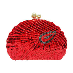 Cross-border Trend Shape Polyester Evening <b>Bag</b> Beaded Embroidery <b>Sequins</b> Closure Shoulder/Crossbody Convertible for Tanjing - Product Image 5