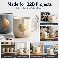 Taza de Café de Cerámica Personalizada con Insignia de Cobre en Relieve, Taza de Gres Acanalado de Lujo, Regalo Corporativo, Fabricación OEM/ODM, Venta al Por Mayor