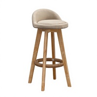 Tabouret de bar pivotant en cuir et bois, style nordique antique, moderne et luxueux, pour cuisine et maison, à prix abordable