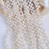 Usine en gros 6-8mm AA Grade perles de bouton en vrac d'eau douce couleur blanche naturelle pour la fabrication de bijoux