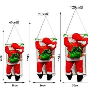 En stock : Petite poupée de Noël en peluche, Père Noël grimpeur d'échelle, en polyester velours, pendentif décoratif - Product Image 3