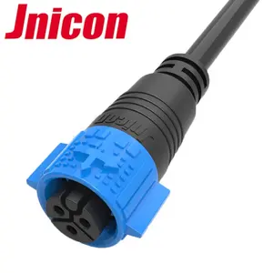 Jnicon M19 Nylon Plastic 3 Pin Power AC Waterproof Cable Connector for Automation Machines