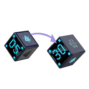 Newly Designed Pixel Desktop Clock Music Rhythm Atmosphere Nightlight Rgb Light Desktop Clock Motion Time Management Timer